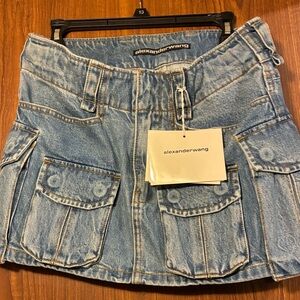 Alexander Wang Light Blue Cargo Denim Skirt